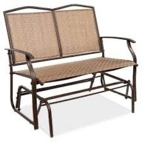 2-Person Patio Loveseat Swing Glider, Bench Rocker w/ Armrests - Lot 2851