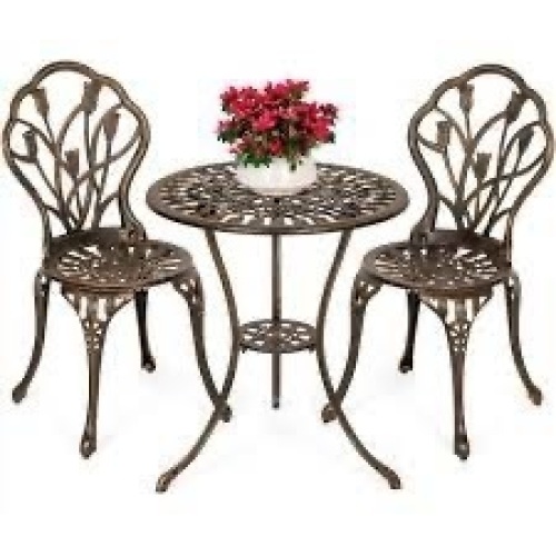 3-Piece Cast Aluminum Patio Bistro Furniture Set - Lot 2857