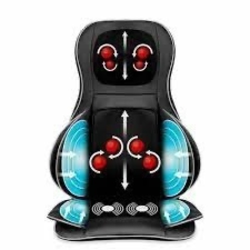 Air Compression Shiatsu Neck & Back Massager Seat w/ Heat, Rolling Massage - Lot 2962