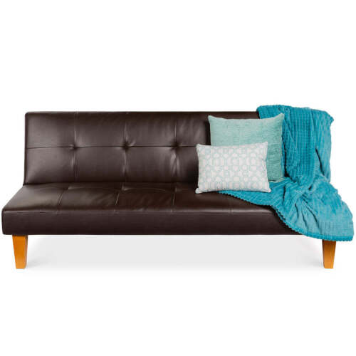 Convertible Lounge Futon Sofa Bed w/ Adjustable Back, Tufted Design - Lot 2893