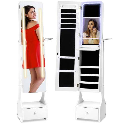 Standing Full Length LED Mirror Jewelry Armoire w/Interior & Exterior Lights - Lot 2972