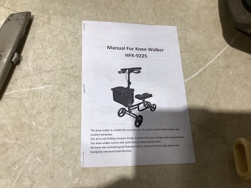 ELENKER HFK-9225 Knee Walker Steerable Medical Scooter Crutch Alternative BX DMG  - Lot 137