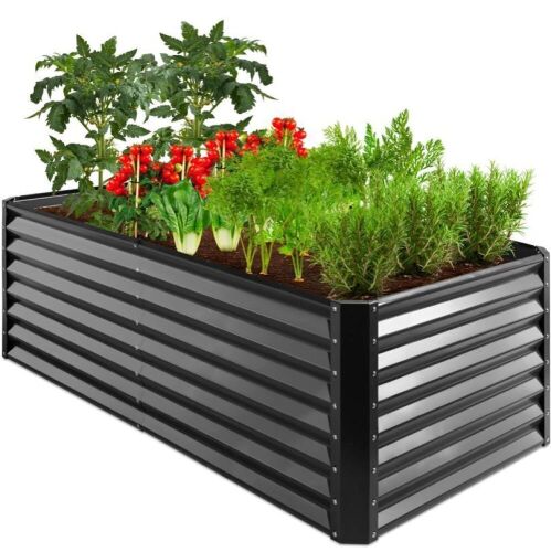 Outdoor Metal Raised Garden Bed for Vegetables, Flowers, Herbs - 6x3x2ft - Lot 455