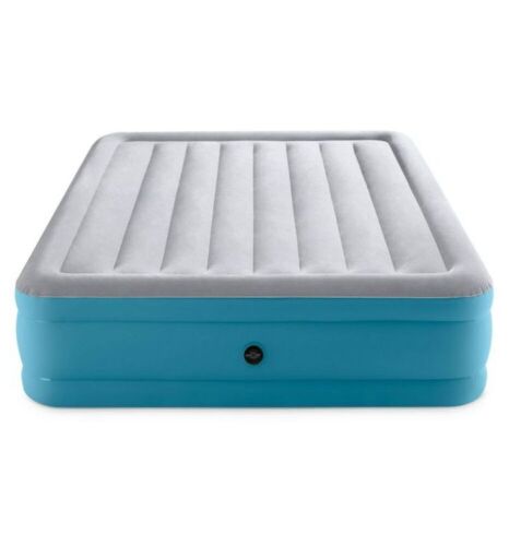 Intex Raised 16" Air Mattress with Hand Held 120V Pump - Queen Size - Lot 493