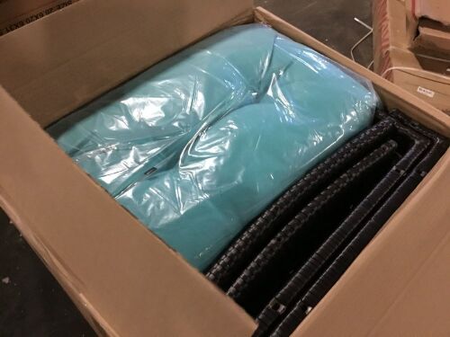 3 Piece Outdoor Patio Rattan Conversation Set-Turquoise - Lot 534