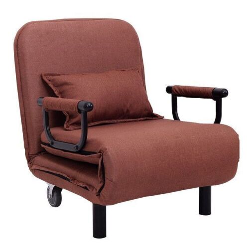 Convertible Folding Leisure Recliner Sofa Bed-Coffee - Lot 553