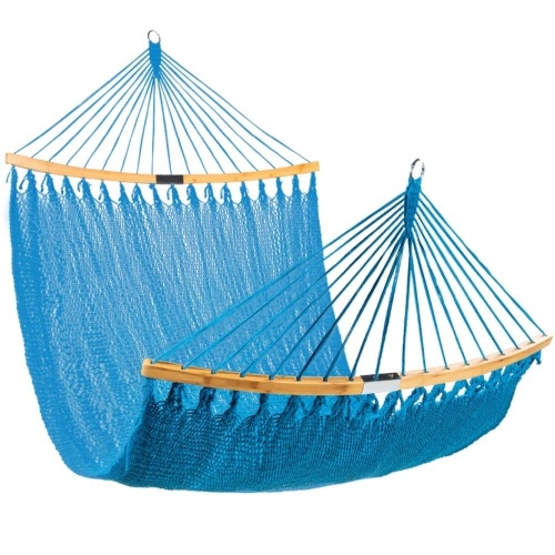 2-Person Woven Polyester Hammock w/ Curved Bamboo Spreader Bar, Carry Bag - Lot 667