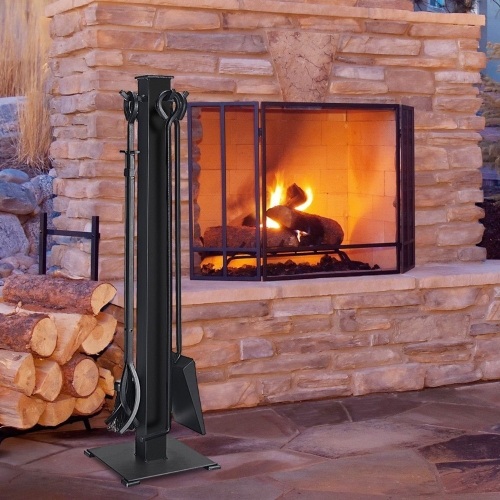 5 Pieces Fireplace Iron Fire Place Tool Set HW59377  - Lot 805