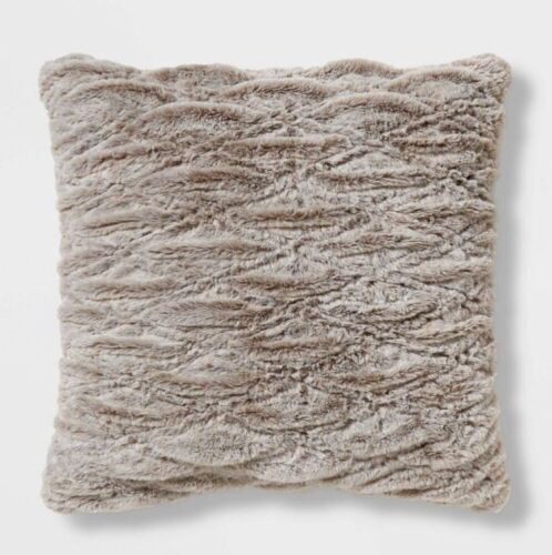 Case of (2) Euro Solid Ruched Faux Fur Throw Pillows - Lot 912