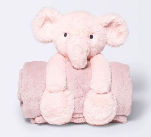 Case of (12) Cloud Island Pink Elephant Blanket and Plush Toy Set - Lot 916