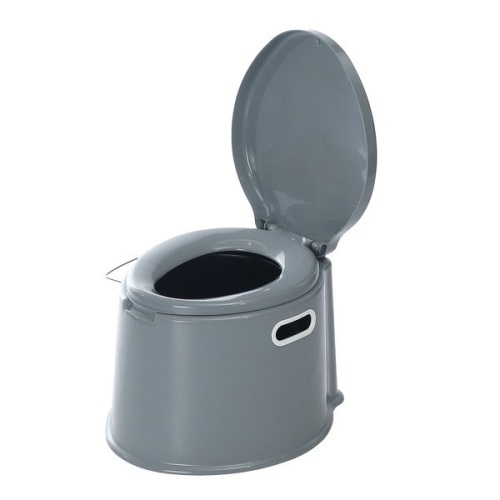 Portable Camping Toilet Composting Potty Bucket Toilet Seat for Kids Adults Campers - Grey  - Lot 1095