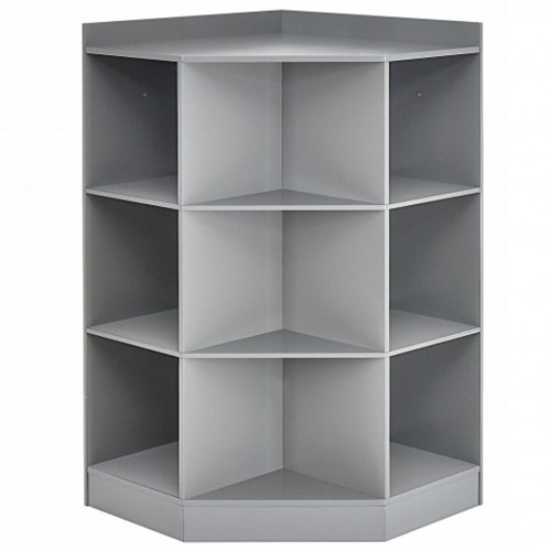 3-Tier Kids Storage Shelf Corner Cabinet With 3 Baskets-Gray HW65889GR - Lot 441