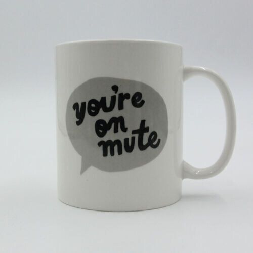 Lot of (2) Cases of (6) Stoneware Coffee Tea Mugs "You're On Mute" - Lot 895