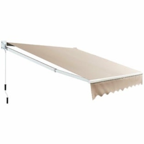 8'× 6.5' Retractable Awning Aluminum Patio Sun Shade Awning Cover w/Crank Handle - Lot 457