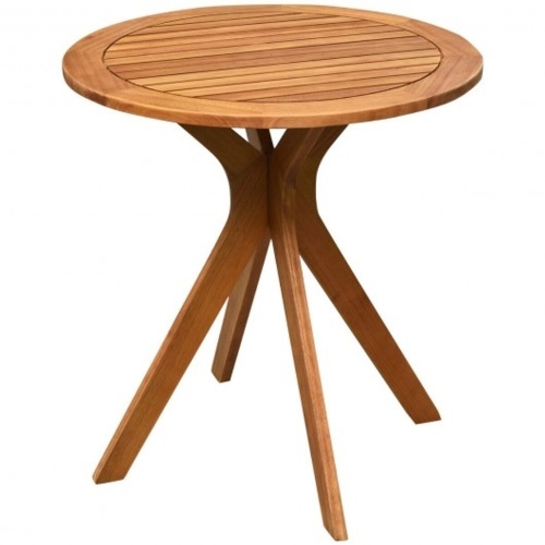 27" Outdoor Round Solid Wood Coffee Side Bistro Table HW63883 - Lot 467