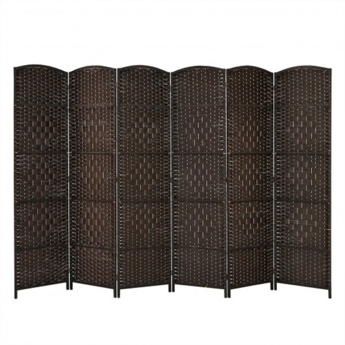 6-Panel Room Divider 6Ft Weave Fiber Folding Privacy Screen - Lot 456