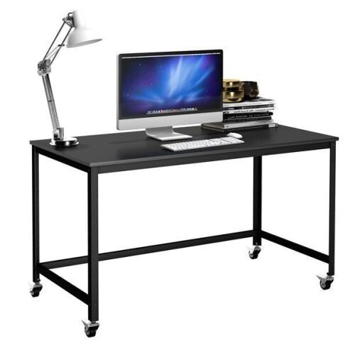 Rolling Wood Top Metal Frame Laptop Computer Desk - Lot 113