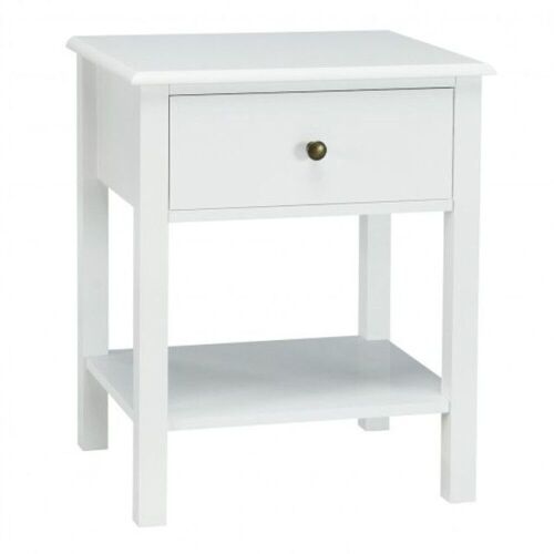 Nightstand End Table with Drawer and Shelf - Lot 503