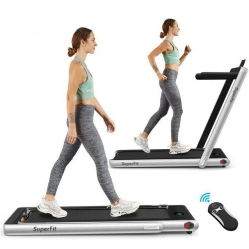 2 in 1 Folding Treadmill with Bluetooth Speaker Remote Control - Lot 101