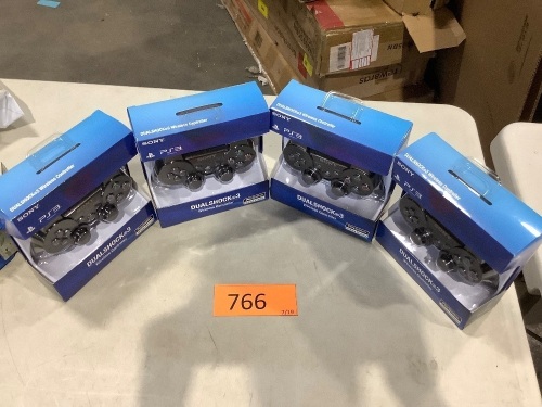 Lot of (4) PlayStation 3 Dualshock 3 Wireless Controller (Black)   - Lot 766