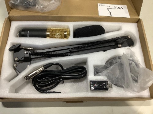Neewer Professional Studio Broadcasting Recording Condenser Microphone & NW- 35 Adjustable Recording Microphone Suspension Scissor Arm Stand with Shock Mount and Mounting Clamp Kit - Lot 669