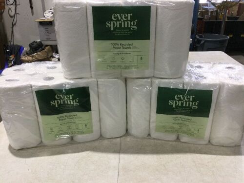 Lot of (3) Everspring 100% Recycled Paper Towels, 8ct  - Lot 589