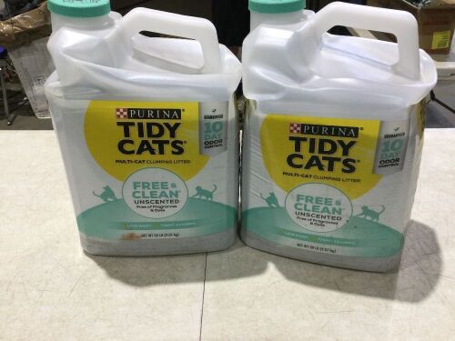 Lot of (2) Purina Tidy Cats Free & Clean Unscented Multi-Cat Clumping Litter - Lot 1199