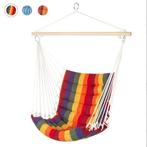 Padded Indoor/Outdoor Cotton Hammock Chair w/ 40in Spreader Bar - Lot 862