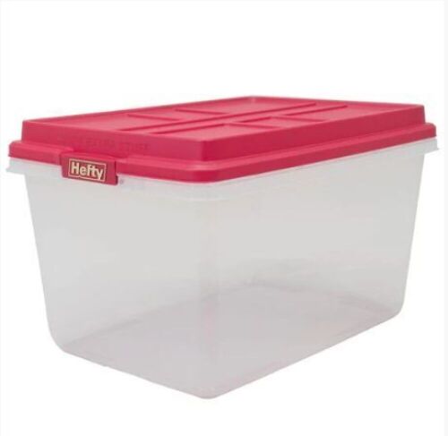 Case of (5) Hefty 72qt Hi-rise Storage Box with Lid  - Lot 390