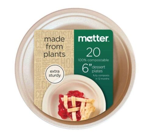 Case of Matter 100% Compostable Fiber Dessert Plates - 6"  - Lot 886