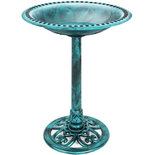 Vintage Outdoor Garden Bird Bath w/ Fleur-de-Lis Accents  - Lot 340