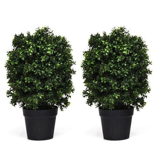 2PC 24'' Artificial Boxwood Topiary Ball Tree  - Lot 594