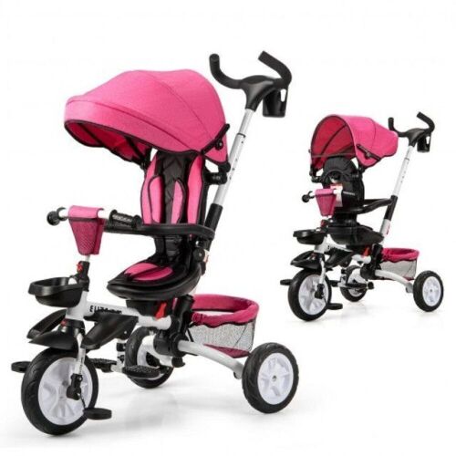 6-In-1 Detachable Kids Baby Stroller Tricycle with Canopy and Safety Harness - Lot 170