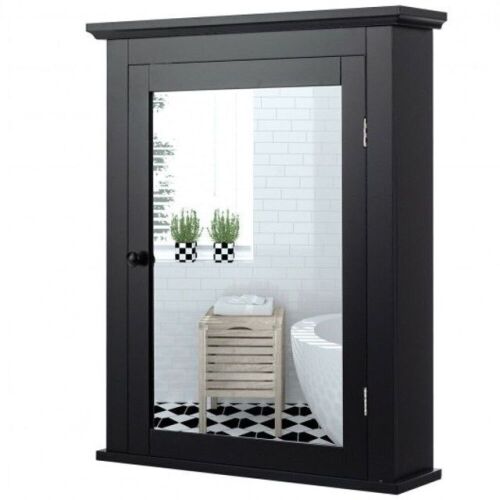 Bathroom Mirror Cabinet Wall Mounted Adjustable Shelf - Lot 582