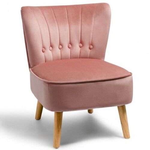 Armless Accent Chair Tufted Velvet Leisure Chair - Lot 561
