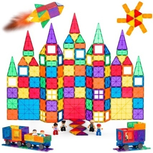 265-Piece Kids Magnetic Tiles STEM Construction Toy Building Block Set  - Lot 1102