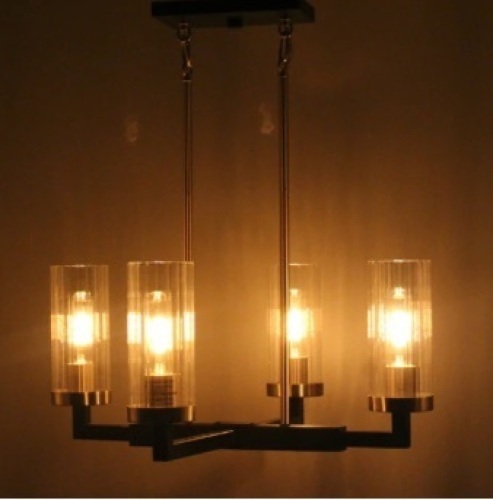 4-Lights Chandeliers Industry Black Metal Cross Large Farmhouse Light,APPEARS NEW - Lot 152