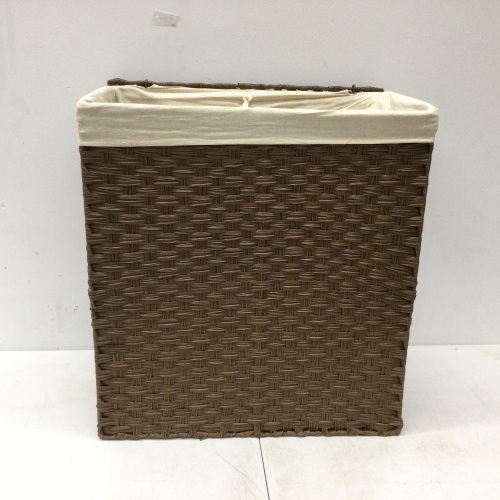 Double Laundry Hamper Basket w/ Easy Assembly, Liner Bag,NEW  - Lot 225