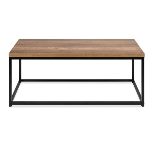 44in Modern Industrial Rectangular Wood Grain Coffee Table w/ Metal Frame,APPEARS NEW - Lot 132