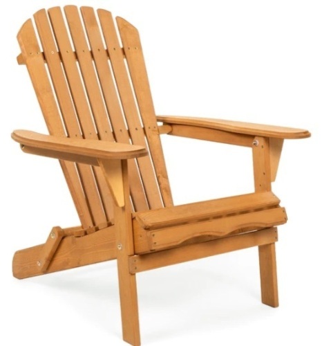 Folding Wooden Adirondack Chair Accent Furniture w/ Natural Finish - Brown,APPEARS NEW - Lot 171