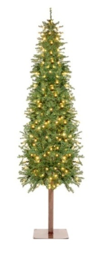 Pre-Lit Artificial Alpine Slim Pencil Christmas Tree w/ LED Lights, Stand,APPEARS NEW - Lot 162