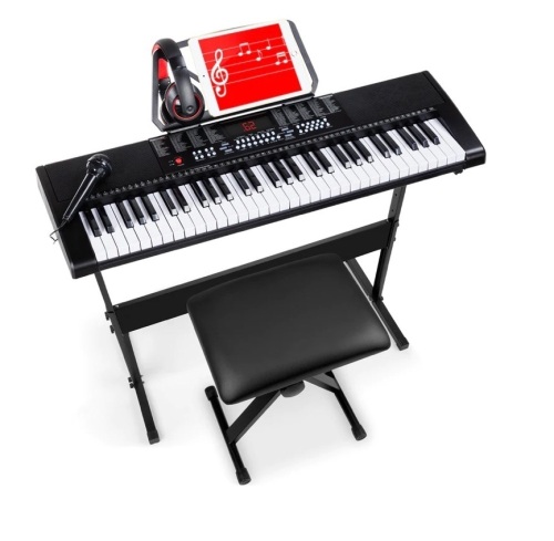 61-Key Beginners Electronic Keyboard Piano Set w/ 3 Modes, Microphone,NEW - Lot 137