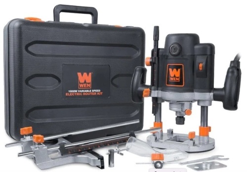 WEN RT6033 15-Amp Variable Speed Plunge Woodworking Router Kit with Carrying Case and Edge Guide,APPEARS NEW - Lot 111