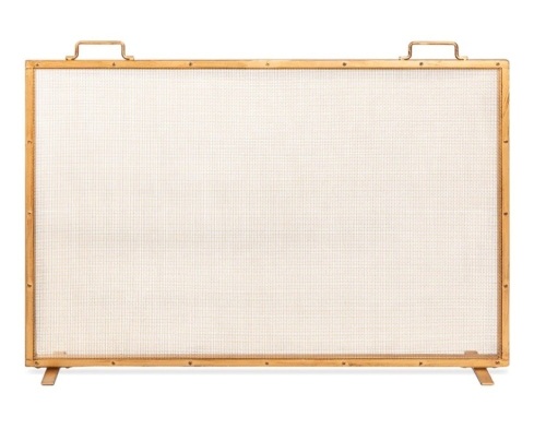 Single Panel Handcrafted Steel Mesh Fireplace Screen w/ Handles - 38x27in,APPEARS NEW  - Lot 133