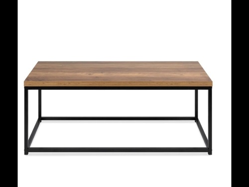 44in Modern Industrial Rectangular Wood Grain Coffee Table w/ Metal Frame,APPEARS NEW - Lot 221