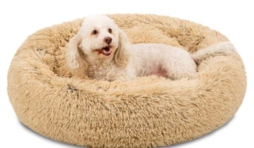 Self-Warming Shag Fur Calming Pet Bed w/ Water-Resistant Lining - Brown,APPEARS NEW - Lot 129