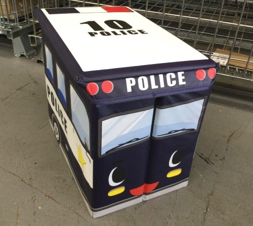 Toy Box for boys, KAP Police Car toy chest, Light Up LED Toy Box, Foldable Storage Basket/Organizer, toy bin,APPEARS NEW - Lot 199