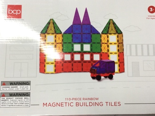 110-Piece Kids Magnetic Tiles STEM Construction Toy Building Block Set,NEW - Lot 270