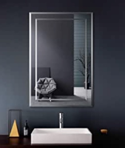 Mirror on Mirror Frameless Rectangular Wall Mirror for Bathroom, Appears New - Lot 141