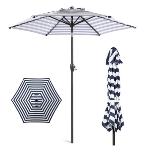 Outdoor Market Patio Umbrella w/ Push Button Tilt, Crank Lift - 7.5ft, Appears New - Lot 145